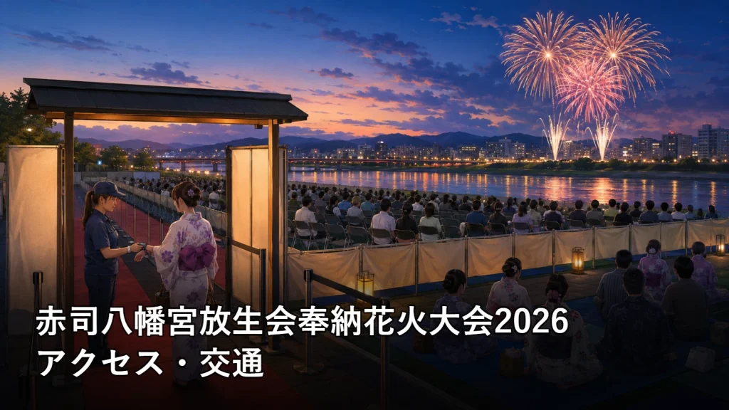 赤司八幡宮放生会奉納花火大会2026のアクセス・交通を紹介する画像