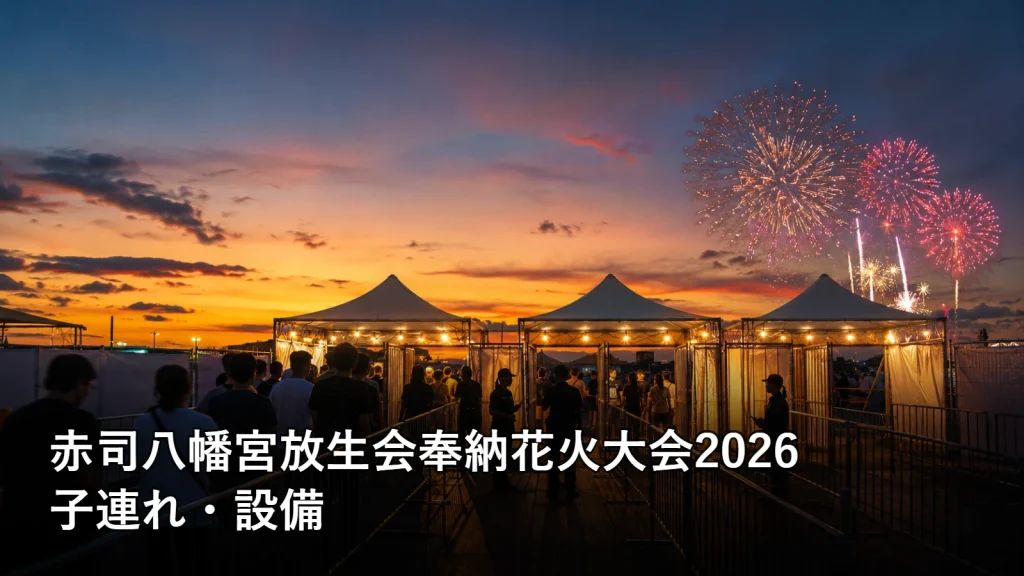 赤司八幡宮放生会奉納花火大会2026の子連れ・設備を紹介する画像