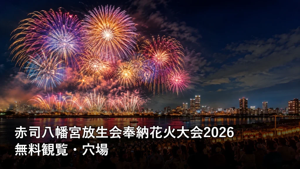 赤司八幡宮放生会奉納花火大会2026の無料観覧・穴場を紹介する画像