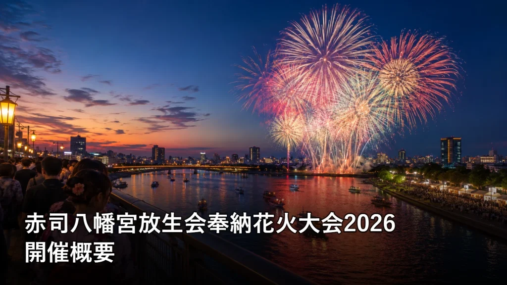 赤司八幡宮放生会奉納花火大会2026の開催概要を紹介する画像