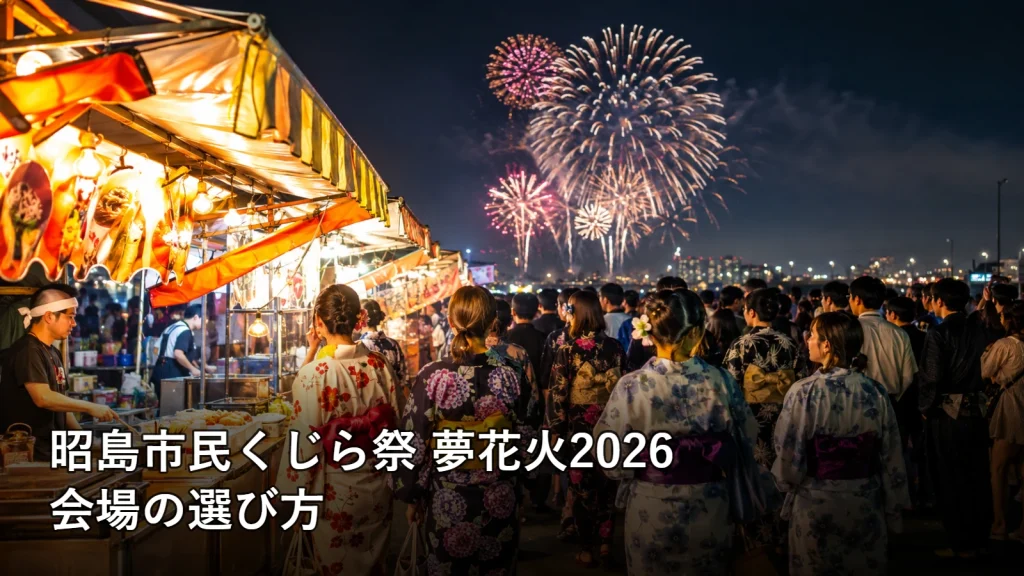 昭島市民くじら祭 夢花火2026の会場の選び方を紹介する画像