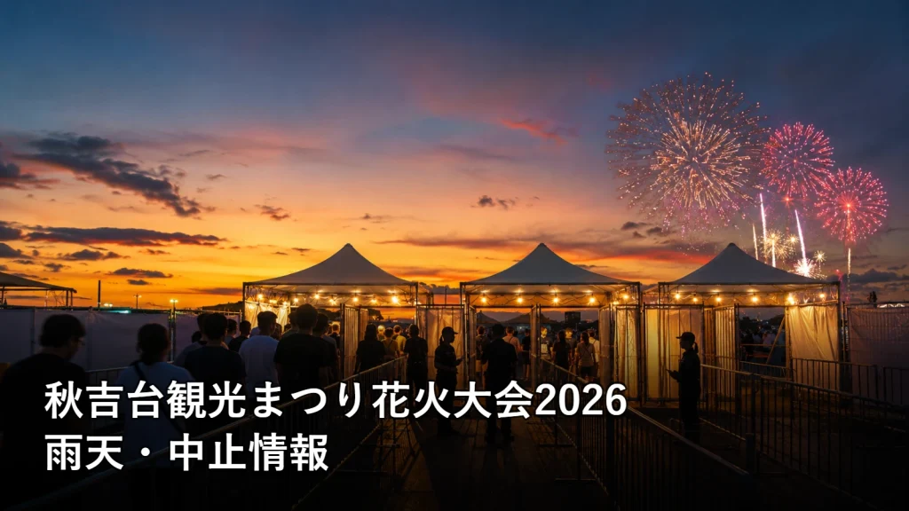 秋吉台観光まつり花火大会2026の雨天・中止情報を紹介する画像