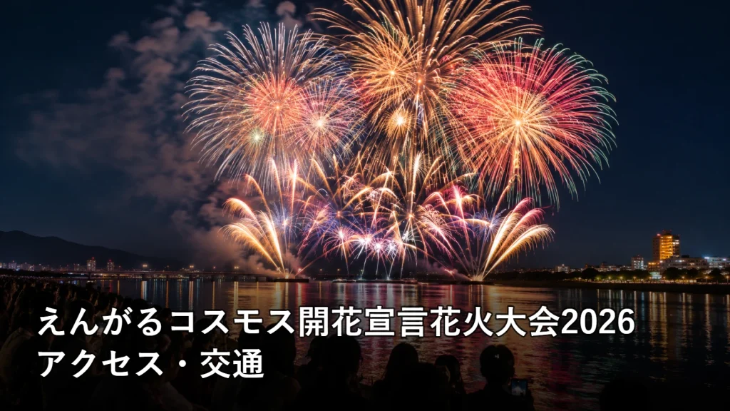 えんがるコスモス開花宣言花火大会2026のアクセス・交通を紹介する画像