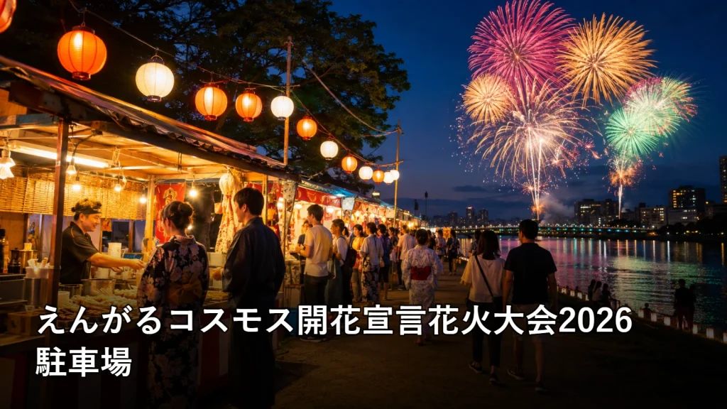 えんがるコスモス開花宣言花火大会2026の駐車場を紹介する画像