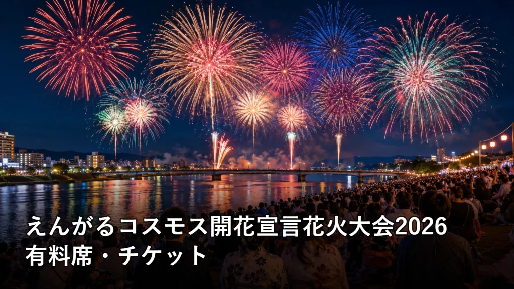 えんがるコスモス開花宣言花火大会2026の有料席・チケットを紹介する画像