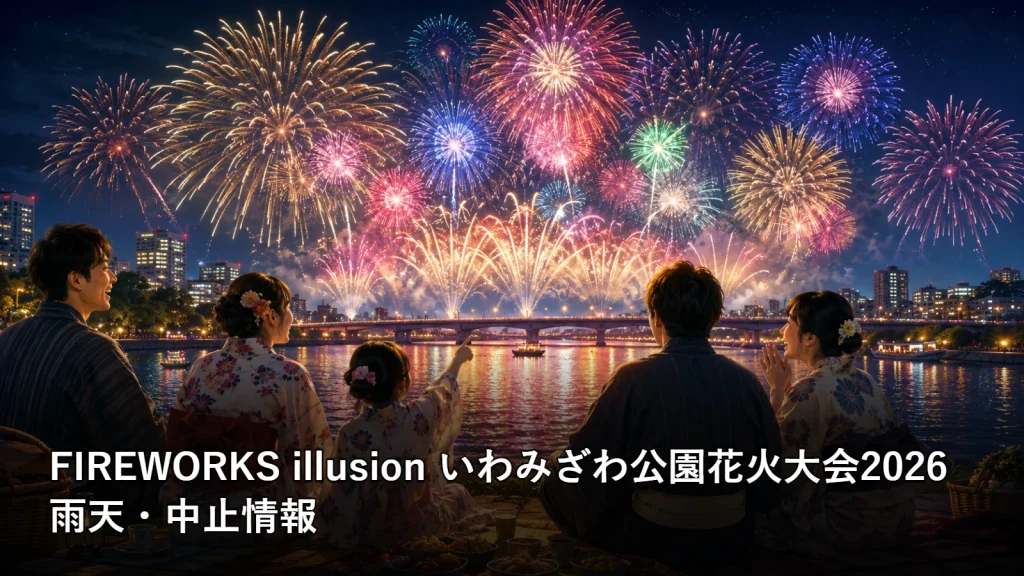 FIREWORKS illusion いわみざわ公園花火大会2026の雨天・中止情報を紹介する画像