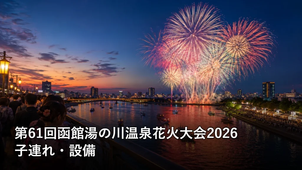 第61回函館湯の川温泉花火大会2026の子連れ・設備を紹介する画像