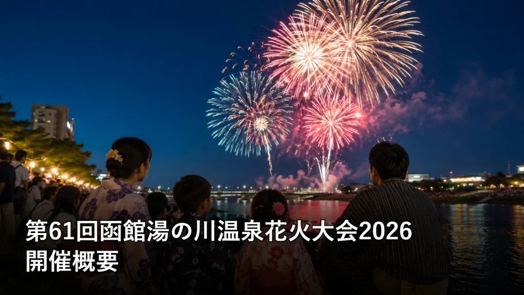 第61回函館湯の川温泉花火大会2026の開催概要を紹介する画像