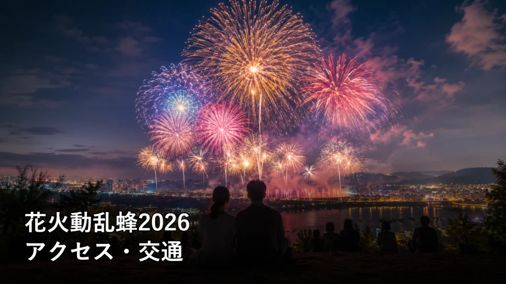 花火動乱蜂2026のアクセス・交通を紹介する画像