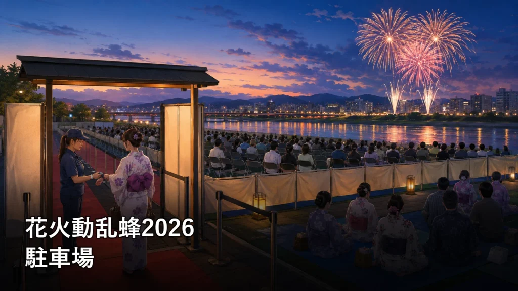 花火動乱蜂2026の駐車場を紹介する画像