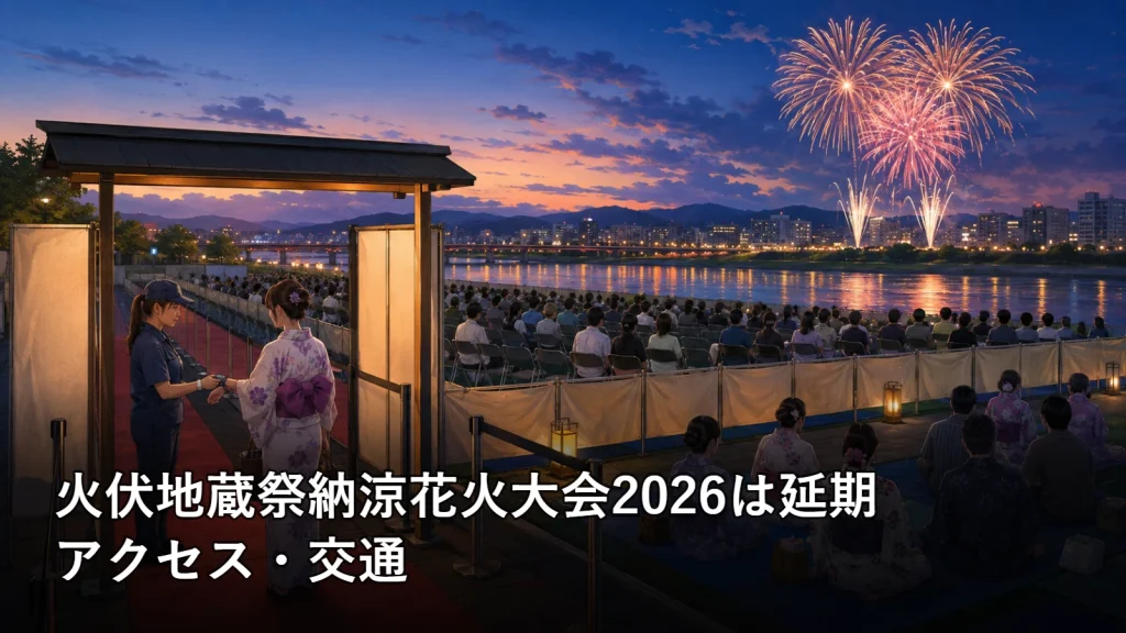 火伏地蔵祭納涼花火大会2026は延期のアクセス・交通を紹介する画像