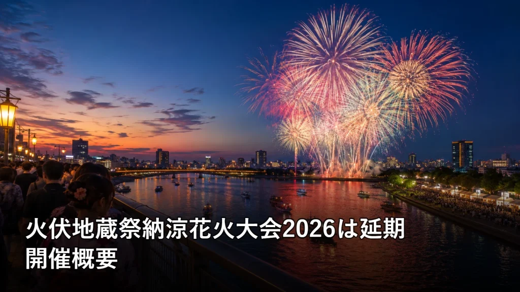 火伏地蔵祭納涼花火大会2026は延期の開催概要を紹介する画像