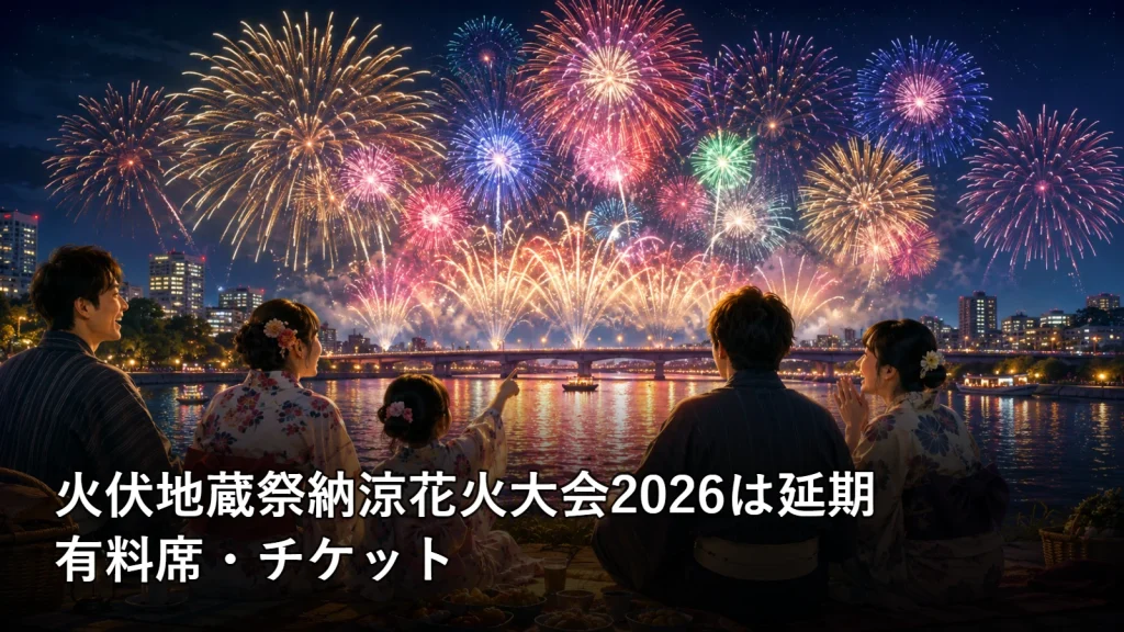 火伏地蔵祭納涼花火大会2026は延期の有料席・チケットを紹介する画像