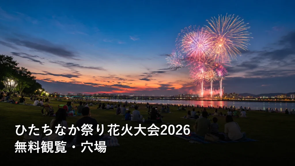 ひたちなか祭り花火大会2026の無料観覧・穴場を紹介する画像