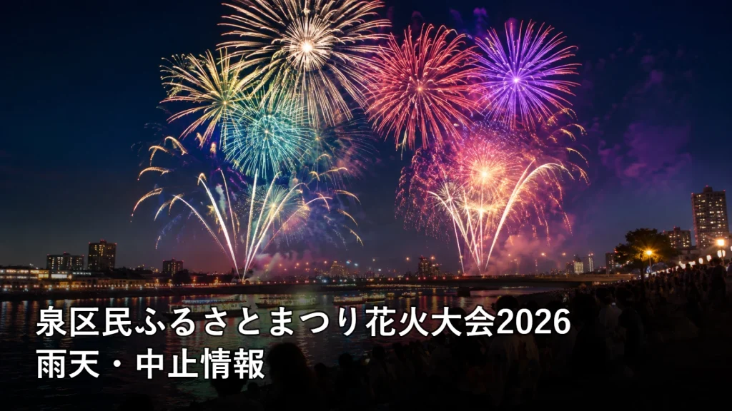 泉区民ふるさとまつり花火大会2026の雨天・中止情報を紹介する画像