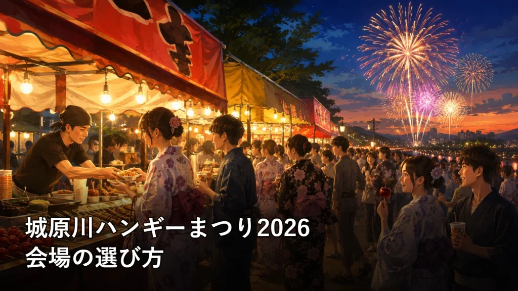 城原川ハンギーまつり2026の会場の選び方を紹介する画像