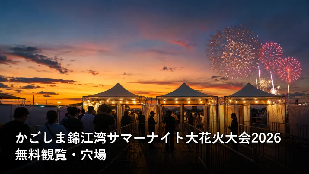 かごしま錦江湾サマーナイト大花火大会2026の無料観覧・穴場を紹介する画像