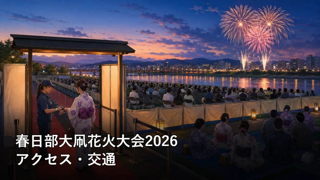 春日部大凧花火大会2026のアクセス・交通を紹介する画像