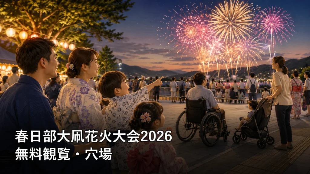 春日部大凧花火大会2026の無料観覧・穴場を紹介する画像