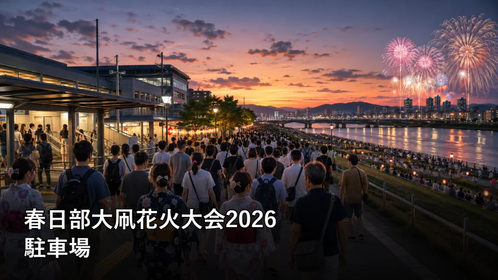 春日部大凧花火大会2026の駐車場を紹介する画像