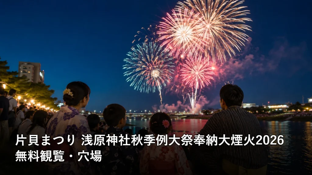 片貝まつり 浅原神社秋季例大祭奉納大煙火2026の無料観覧・穴場を紹介する画像