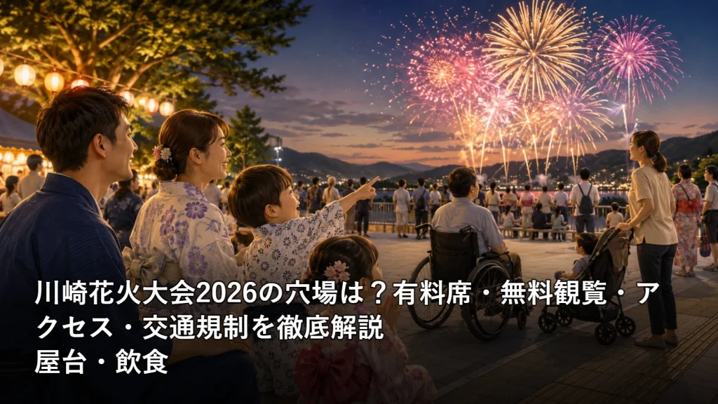 川崎花火大会2026の穴場は?有料席・無料観覧・アクセス・交通規制を徹底解説の屋台・飲食を紹介する画像