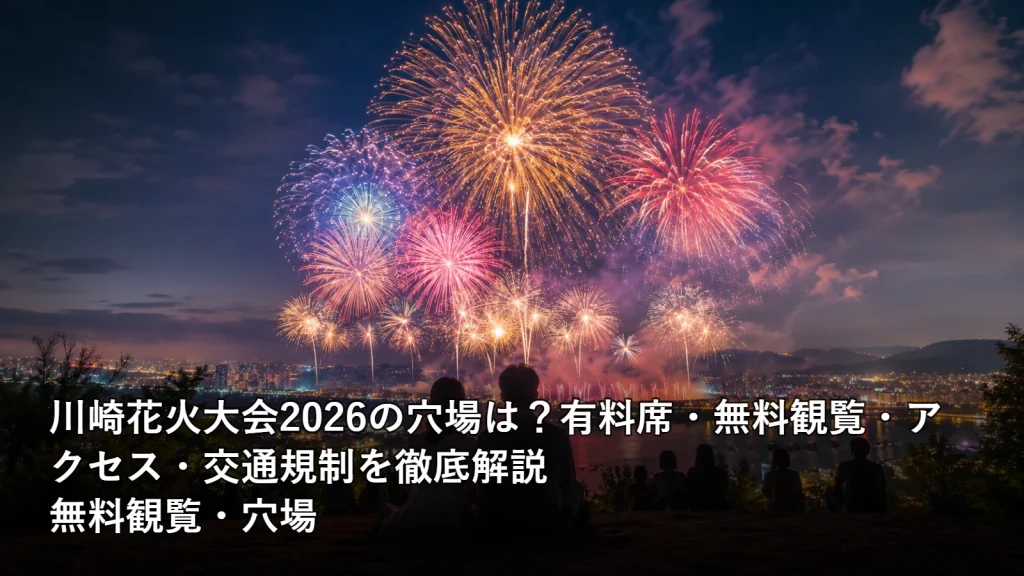 川崎花火大会2026の穴場は?有料席・無料観覧・アクセス・交通規制を徹底解説の無料観覧・穴場を紹介する画像