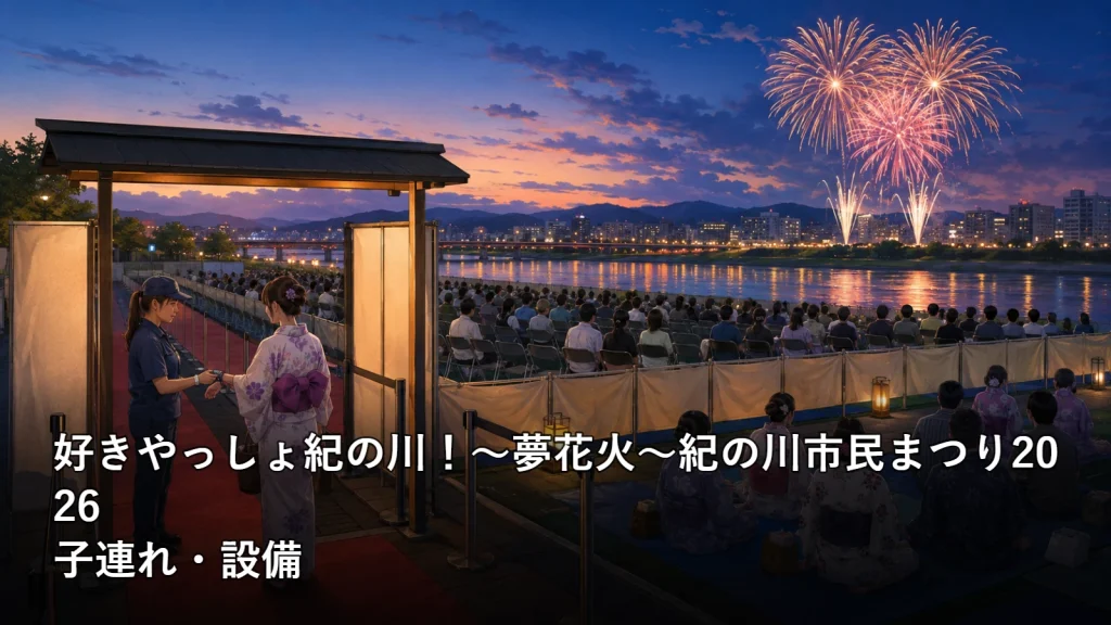 好きやっしょ紀の川！～夢花火～紀の川市民まつり2026の子連れ・設備を紹介する画像