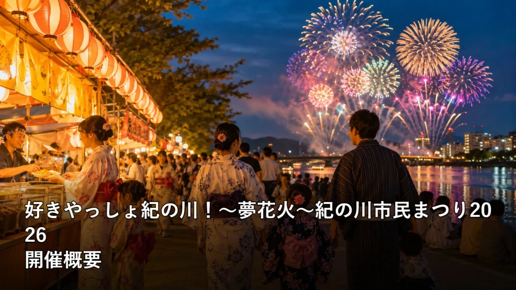 好きやっしょ紀の川！～夢花火～紀の川市民まつり2026の開催概要を紹介する画像
