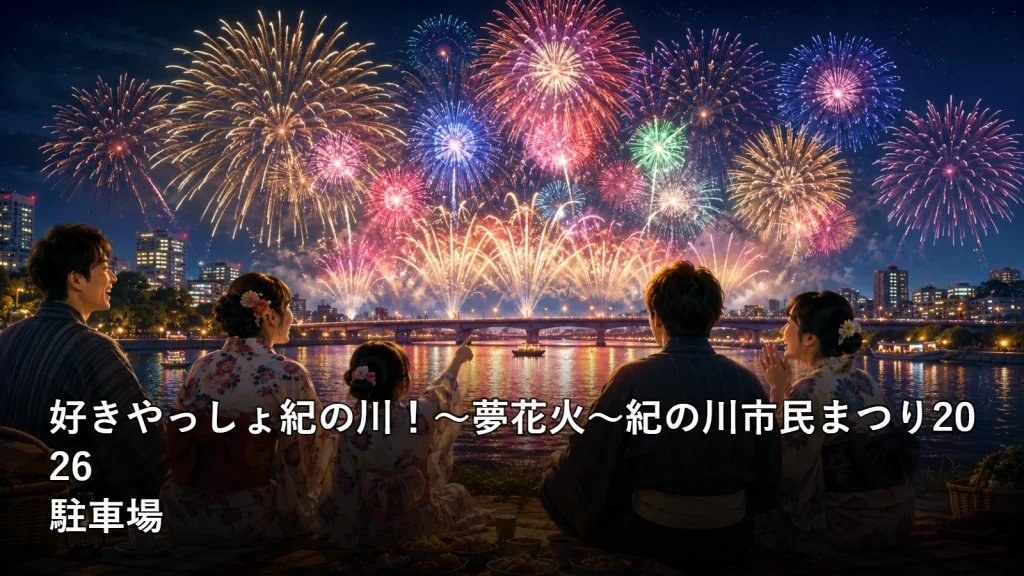 好きやっしょ紀の川！～夢花火～紀の川市民まつり2026の駐車場を紹介する画像
