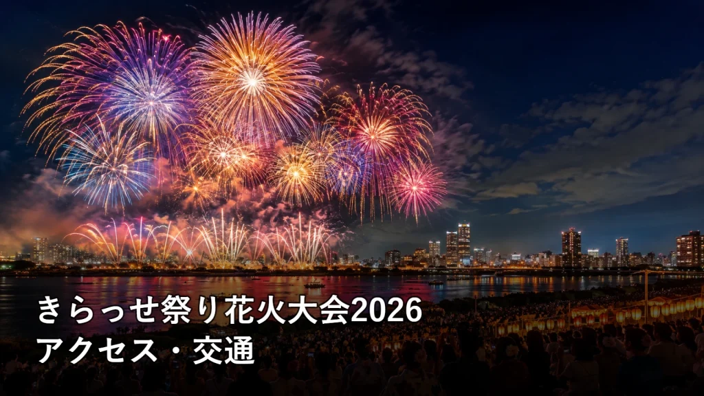 きらっせ祭り花火大会2026のアクセス・交通を紹介する画像