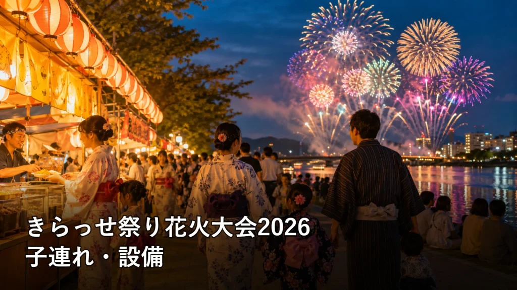 きらっせ祭り花火大会2026の子連れ・設備を紹介する画像