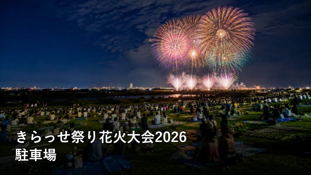 きらっせ祭り花火大会2026の駐車場を紹介する画像