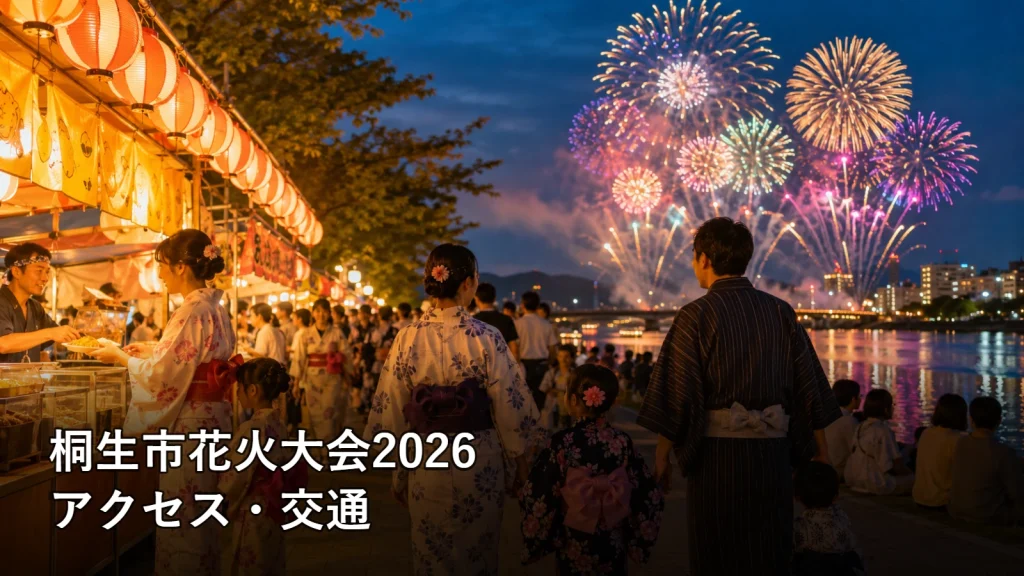 桐生市花火大会2026のアクセス・交通を紹介する画像