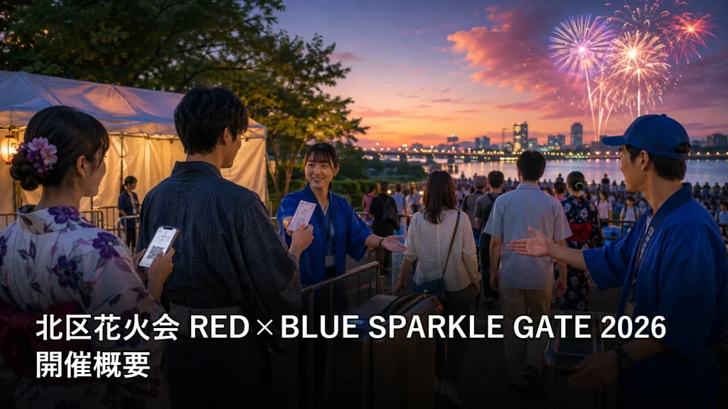 北区花火会 RED×BLUE SPARKLE GATE 2026の開催概要を紹介する画像