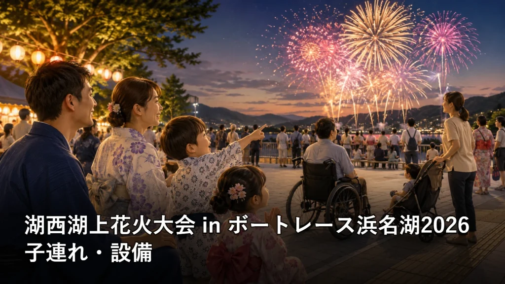 湖西湖上花火大会 in ボートレース浜名湖2026の子連れ・設備を紹介する画像