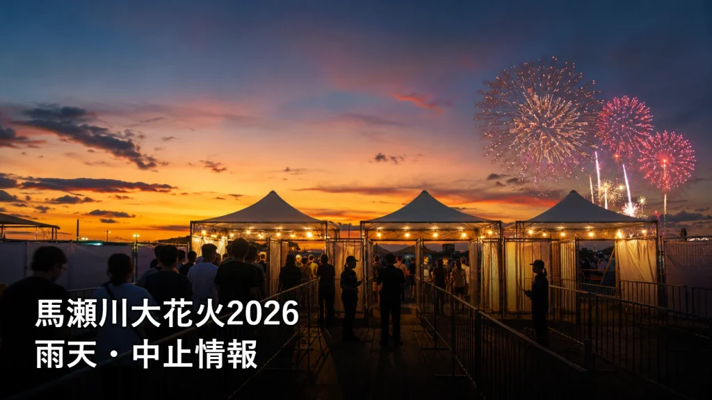 馬瀬川大花火2026の雨天・中止情報を紹介する画像