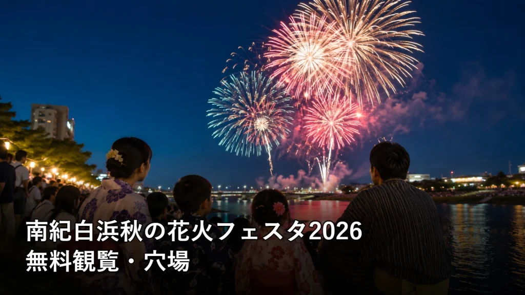 南紀白浜秋の花火フェスタ2026の無料観覧・穴場を紹介する画像