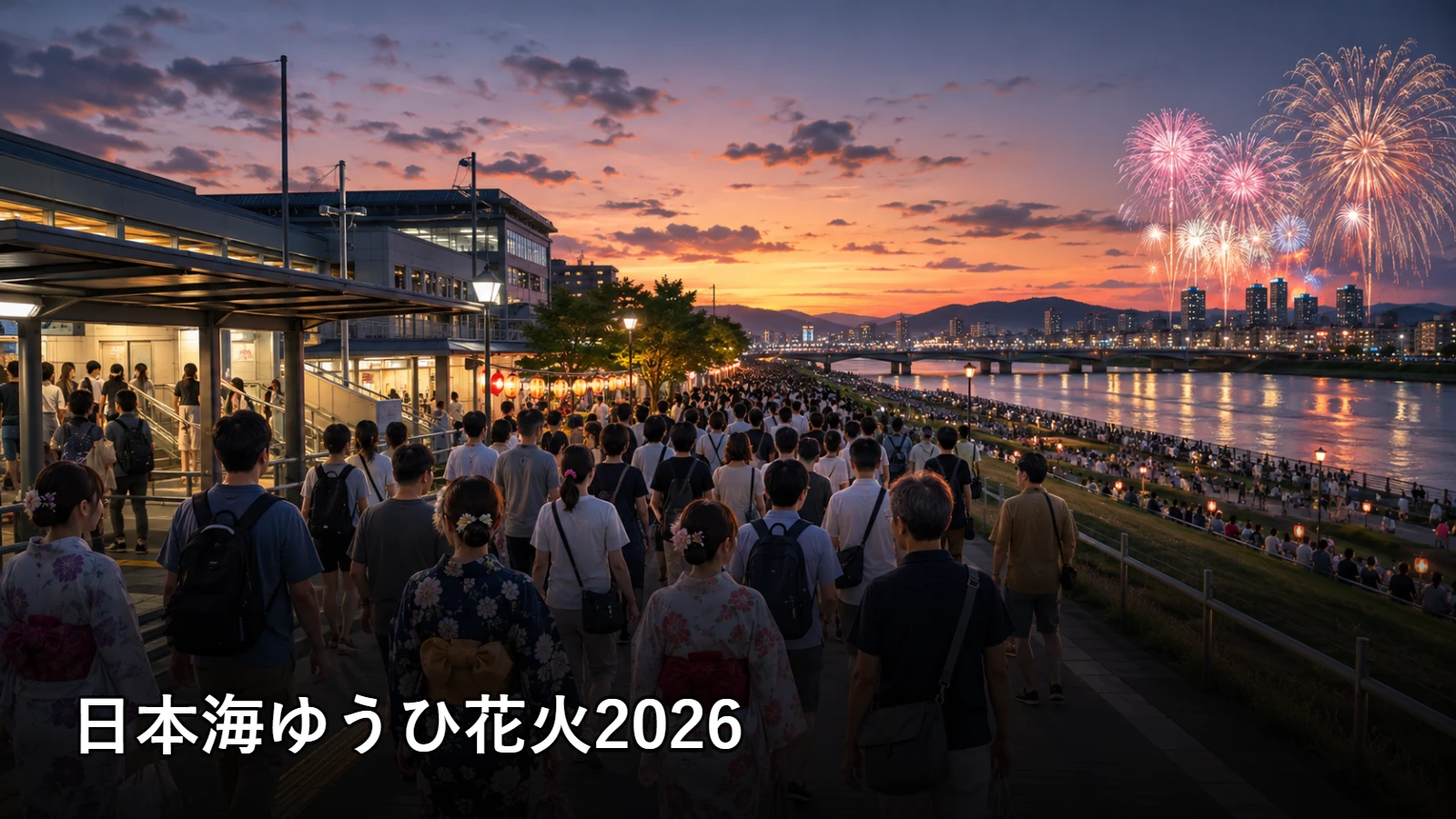 日本海ゆうひ花火2026の開催情報・観覧場所・アクセスを紹介するアイキャッチ画像