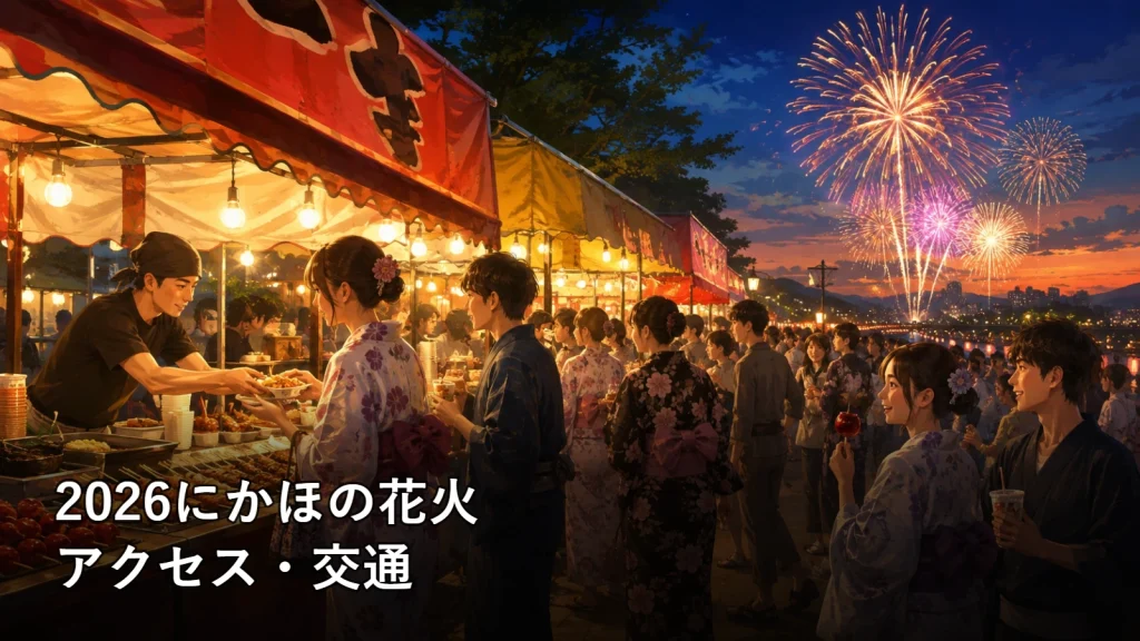 2026にかほの花火のアクセス・交通を紹介する画像