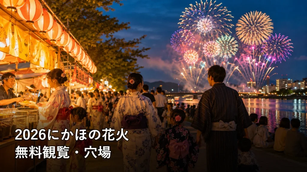 2026にかほの花火の無料観覧・穴場を紹介する画像