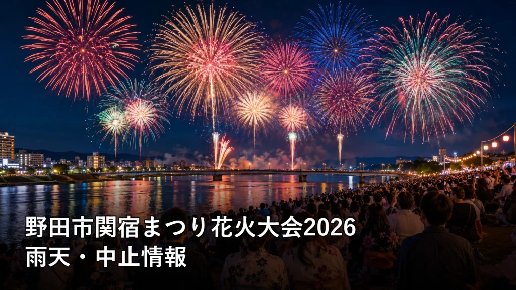 野田市関宿まつり花火大会2026の雨天・中止情報を紹介する画像