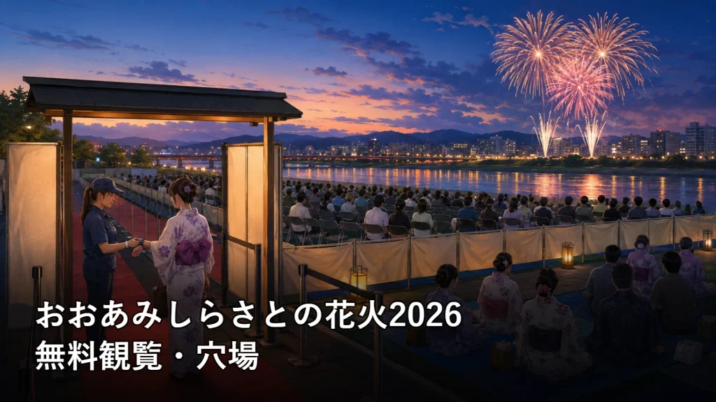 おおあみしらさとの花火2026の無料観覧・穴場を紹介する画像