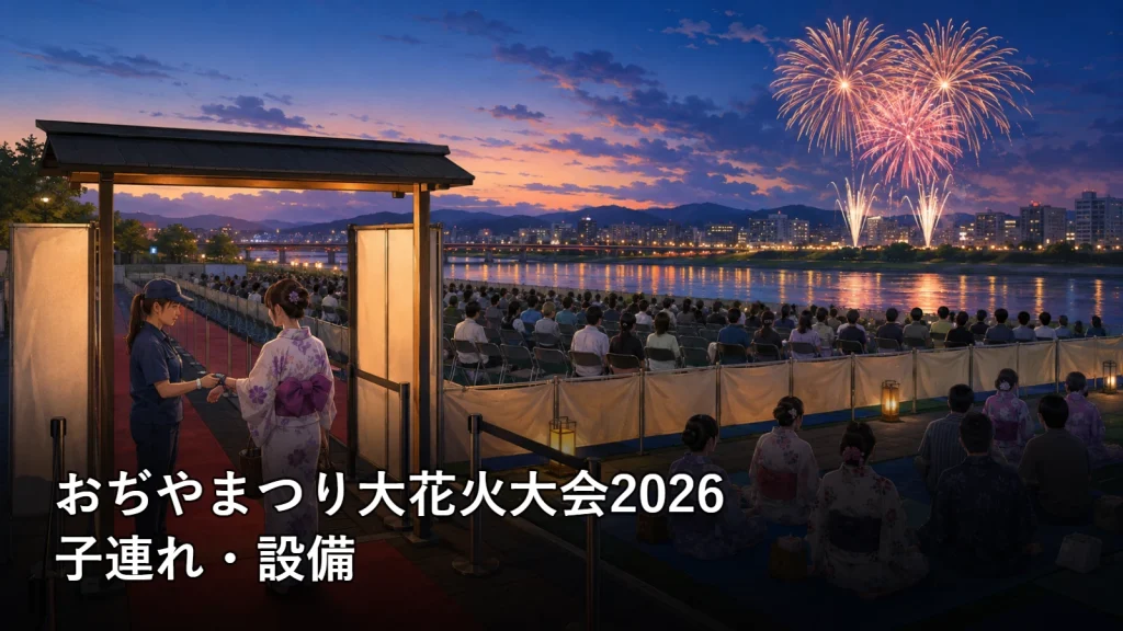 おぢやまつり大花火大会2026の子連れ・設備を紹介する画像