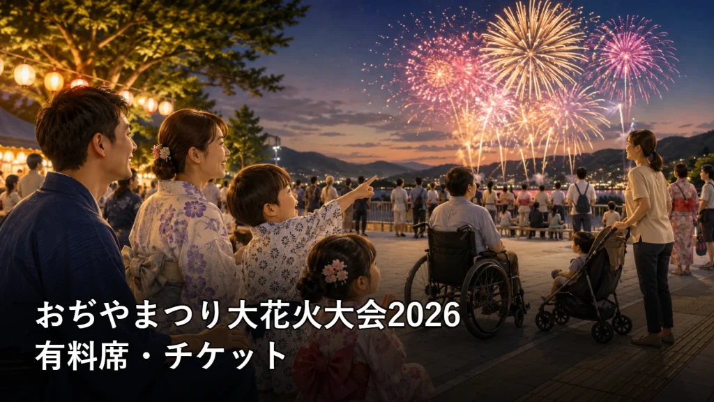 おぢやまつり大花火大会2026の有料席・チケットを紹介する画像
