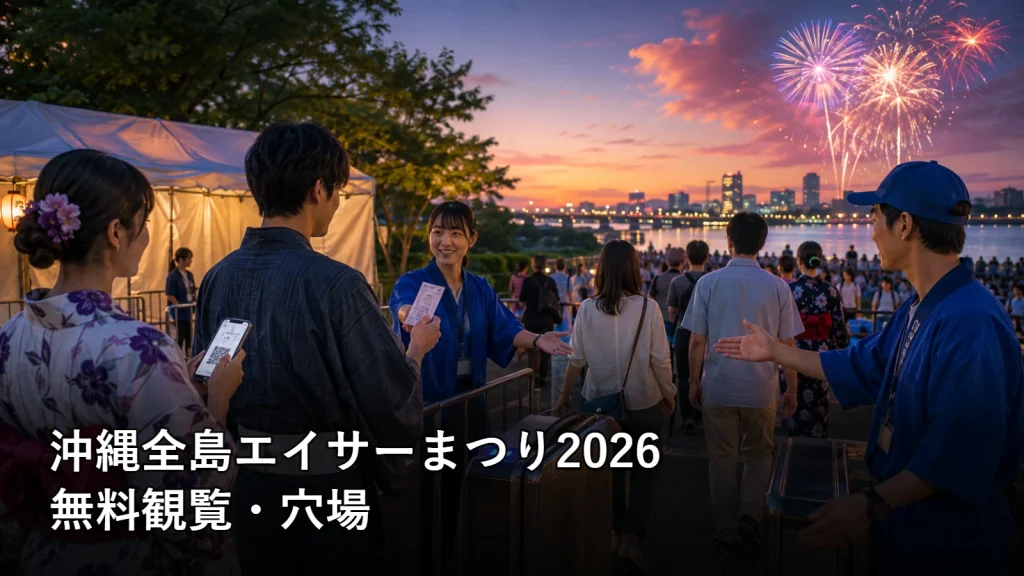 沖縄全島エイサーまつり2026の無料観覧・穴場を紹介する画像