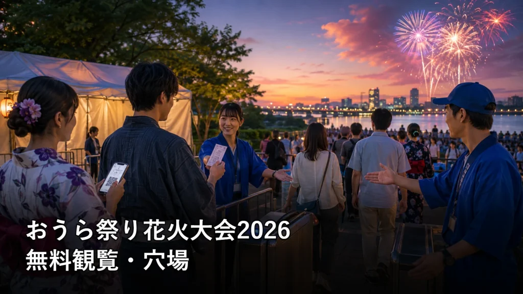 おうら祭り花火大会2026の無料観覧・穴場を紹介する画像