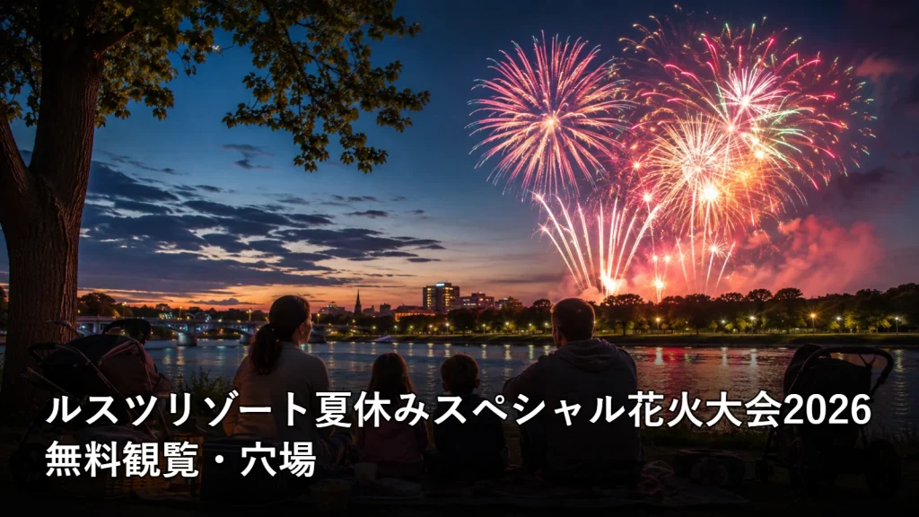ルスツリゾート夏休みスペシャル花火大会2026の無料観覧・穴場を紹介する画像