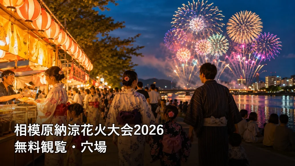 相模原納涼花火大会2026の無料観覧・穴場を紹介する画像