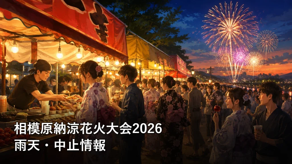 相模原納涼花火大会2026の雨天・中止情報を紹介する画像